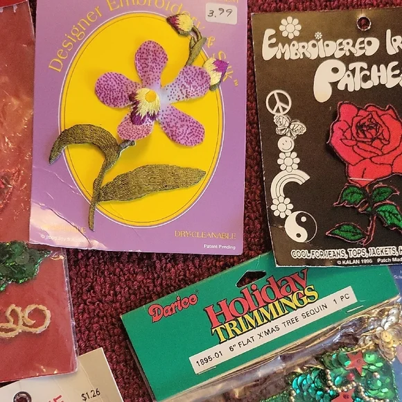 Assorted Holiday and Floral Embellishments Set